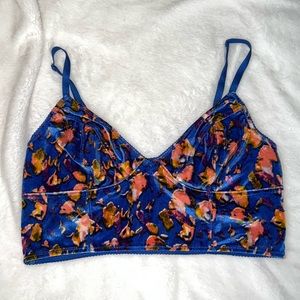 Free people velvet floral bustier bra/top